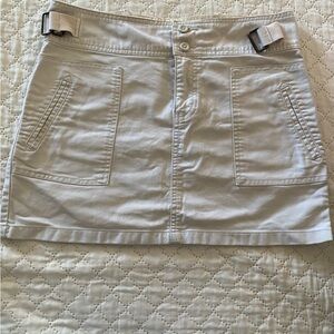 Beige Mini Skirt with Pockets